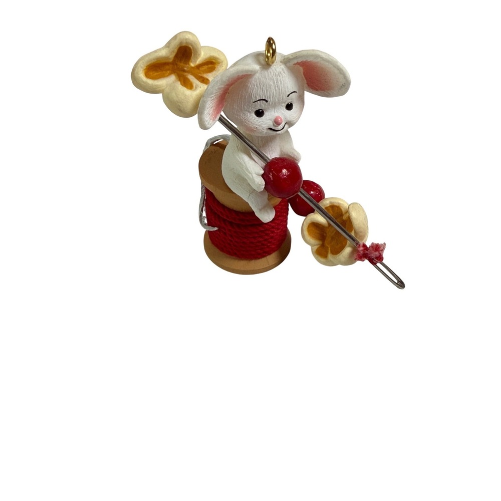 Vintage 1986 Hallmark Popcorn Mouse Handcrafted Ornament Chris Mouse Box - Picture 4 of 8